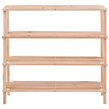 4-Tier Shoe Rack Solid Fir Wood - Front View