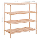 4-Tier Shoe Rack Solid Fir Wood - Rear View