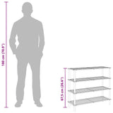 4-Tier Shoe Rack Solid Fir Wood - Low Angle