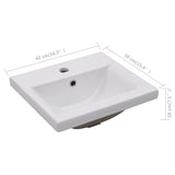 Built-in Basin 42x39x18 cm Ceramic White - Close-Up Angle