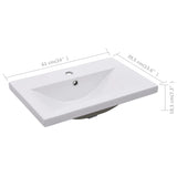 Built-in Basin 61x39.5x18.5 cm Ceramic White - Close-Up Angle