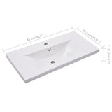 Built-in Basin 81x39.5x18.5 cm Ceramic White - Close-Up Angle