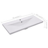 Built-in Basin 91x39.5x18.5 cm Ceramic White - Close-Up Angle