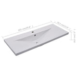 Built-in Basin 101x39.5x18.5 cm Ceramic White - Close-Up Angle