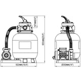 Sand Filter Pumps 2 pcs 600 W 17000 l/h - Rear View