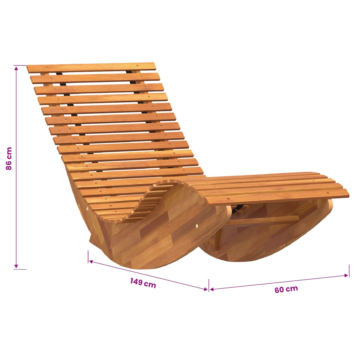 Rocking Sun Loungers 2 pcs Solid Wood Acacia
