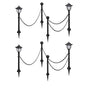Solar Lights 4 pcs with Chain Fence and Poles