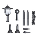 Solar Lights 4 pcs with Chain Fence and Poles - Top-Down View
