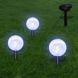 Garden Lights 6 pcs LED with Spike Anchors & Solar Panels - Front View