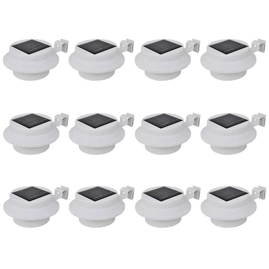 Outdoor Solar Fence Lamps 12 pcs LED White