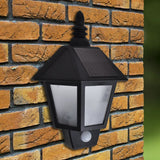 Solar Wall Lamps 2 pcs with Motion Sensor Black - Front View