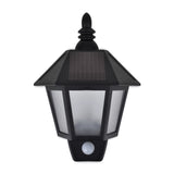 Solar Wall Lamps 2 pcs with Motion Sensor Black - Top-Down View