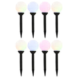 Outdoor Solar Lamps 8 pcs LED Spherical 15 cm RGB