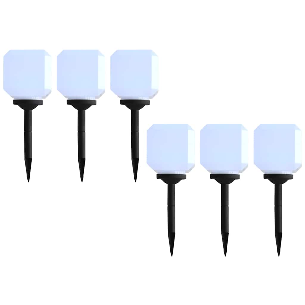 Outdoor Solar Lamps 6 pcs LED Cubic 20 cm White