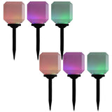 Outdoor Solar Lamps 6 pcs LED Cubic 20 cm RGB