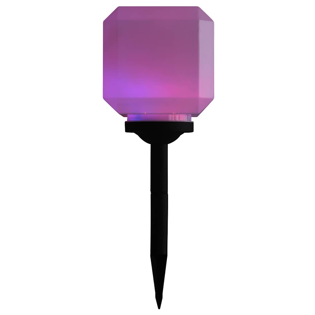 Outdoor Solar Lamps 6 pcs LED Cubic 20 cm RGB
