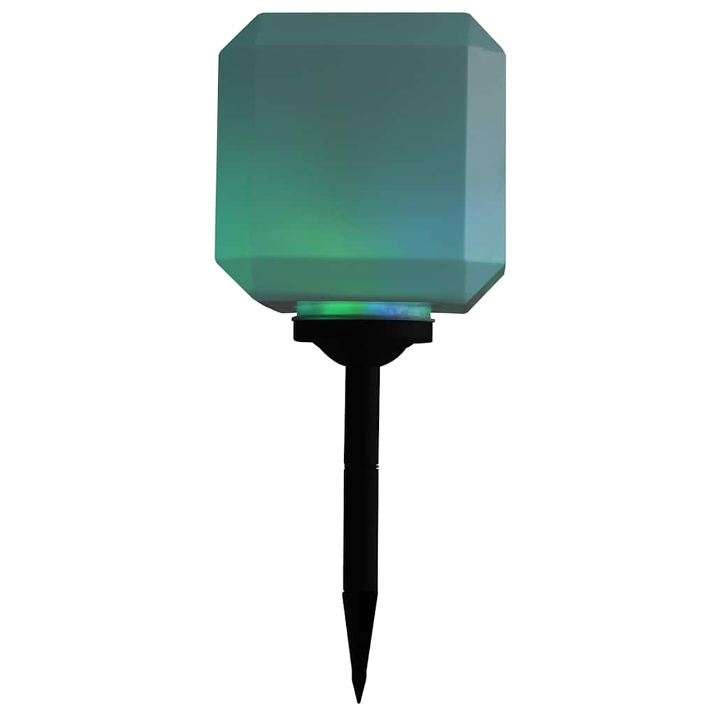 Outdoor Solar Lamps 4 pcs LED Cubic 20 cm RGB