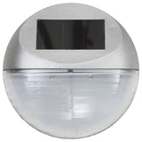 Outdoor Solar Wall Lamps LED 24 pcs Round Silver - Top-Down View