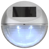 Outdoor Solar Wall Lamps LED 24 pcs Round Silver - Rear View