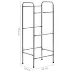 Storage Shelf for 3 Crates Silver 50x33x116 cm Steel