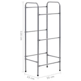Storage Shelf for 3 Crates Silver 50x33x116 cm Steel - Rear View