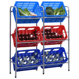 Storage Shelf for 6 Crates Silver 96x33x116 cm Steel