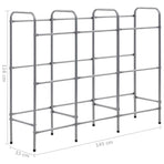 Storage Shelf for 9 Crates Silver 145x33x116 cm Steel