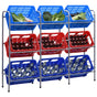 Storage Shelf for 9 Crates Silver 145x33x116 cm Steel