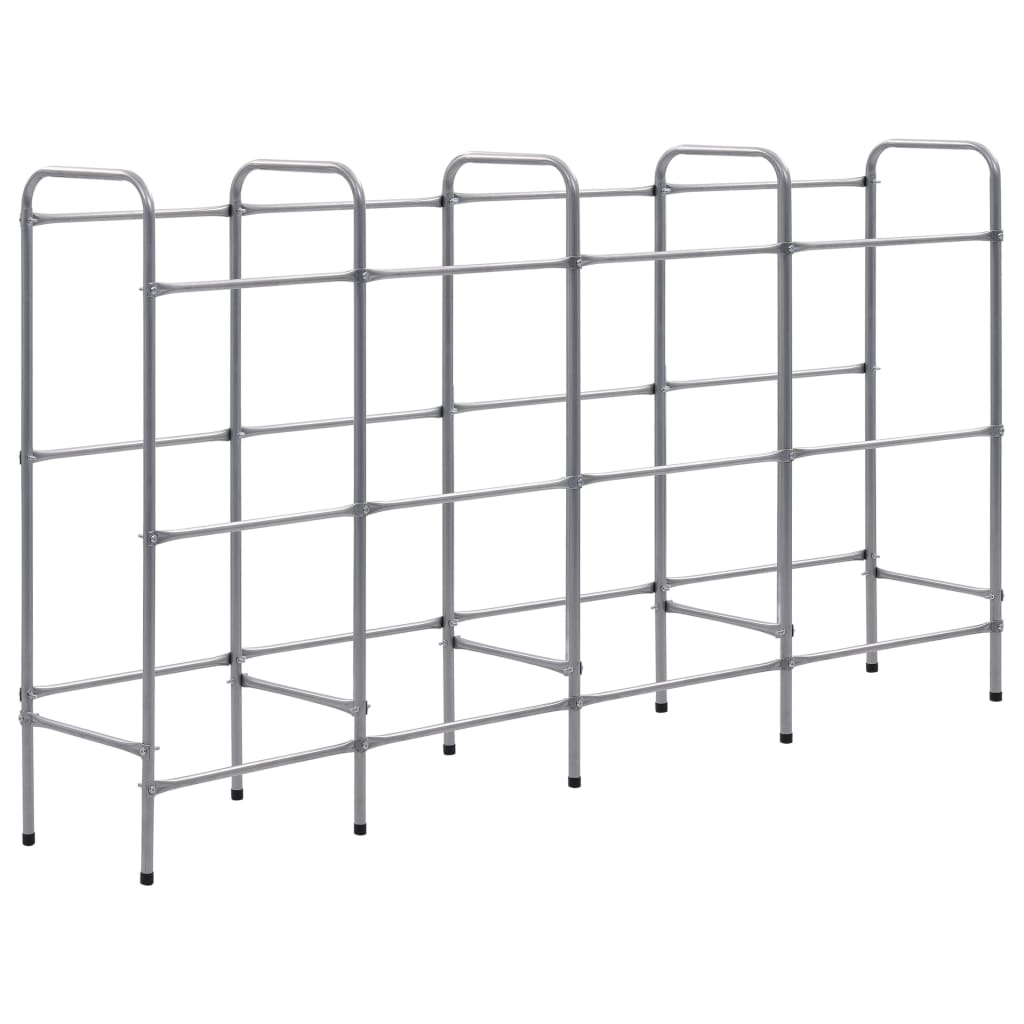 Storage Shelf for 12 Crates Silver 190x33x116 cm Steel