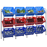 Storage Shelf for 12 Crates Silver 190x33x116 cm Steel