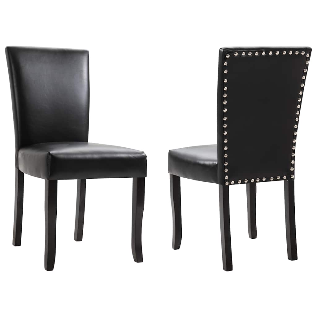 Dining Chairs 6 pcs Black Faux Leather