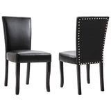 Dining Chairs 6 pcs Black Faux Leather - Front View