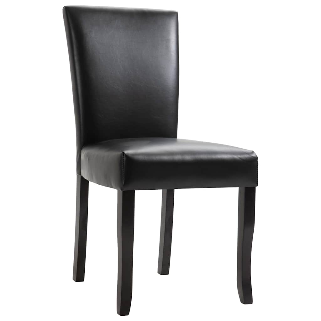 Dining Chairs 6 pcs Black Faux Leather