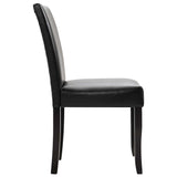 Dining Chairs 6 pcs Black Faux Leather - 45-Degree Angle