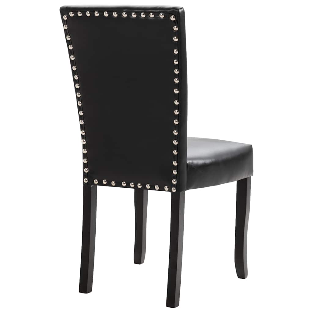 Dining Chairs 6 pcs Black Faux Leather