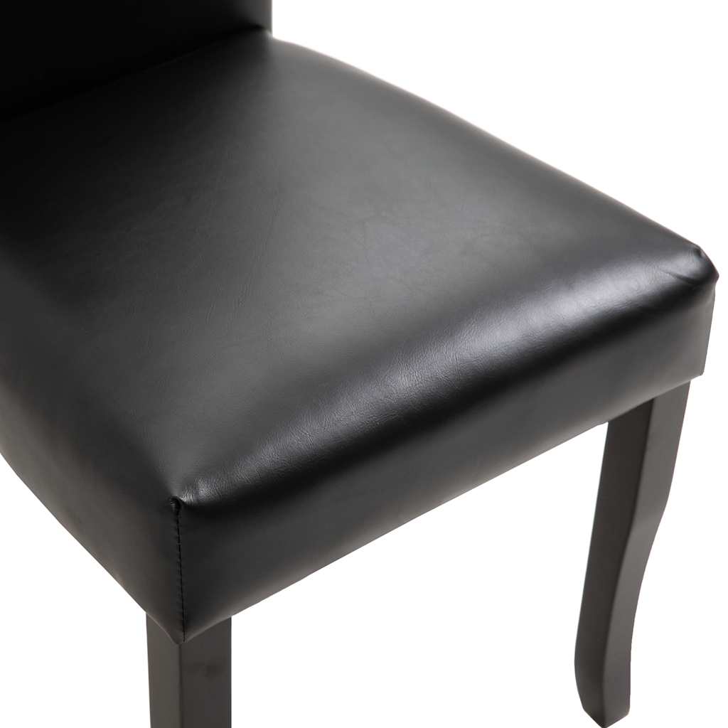 Dining Chairs 6 pcs Black Faux Leather