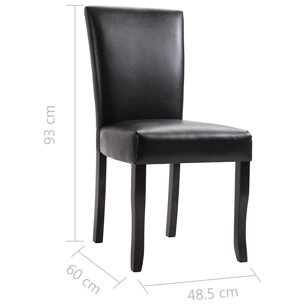 Dining Chairs 6 pcs Black Faux Leather