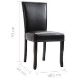 Dining Chairs 6 pcs Black Faux Leather - Extra Image