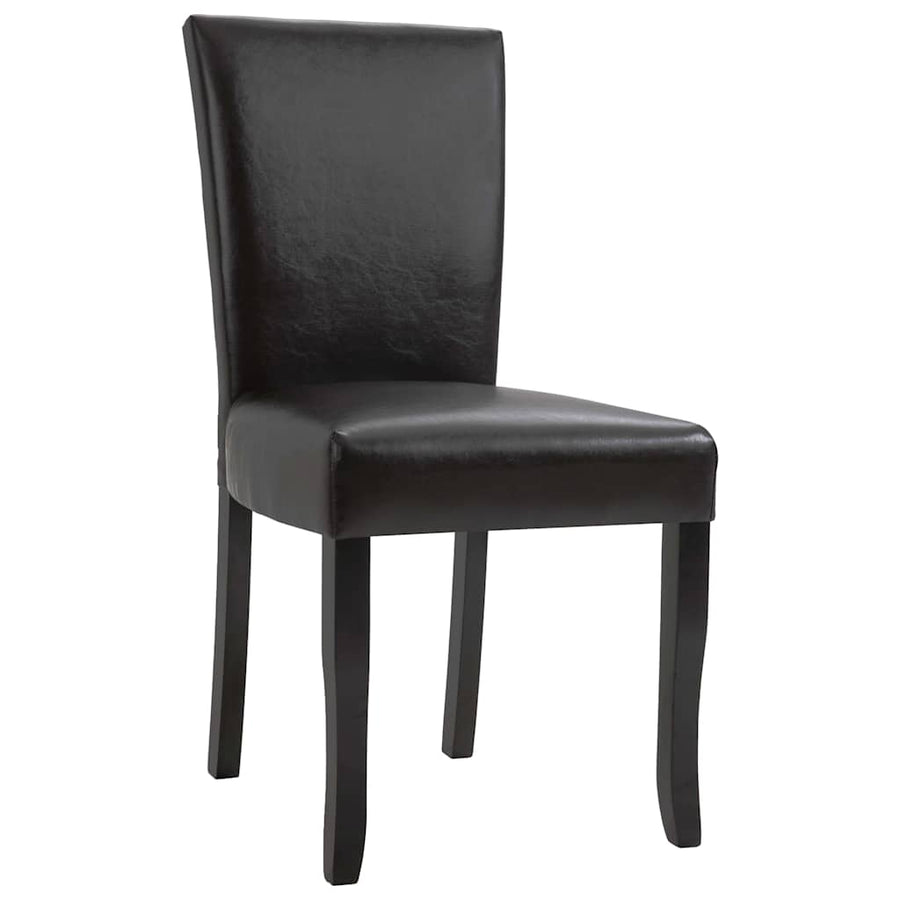 Dining Chairs 4 pcs Dark Brown Faux Leather