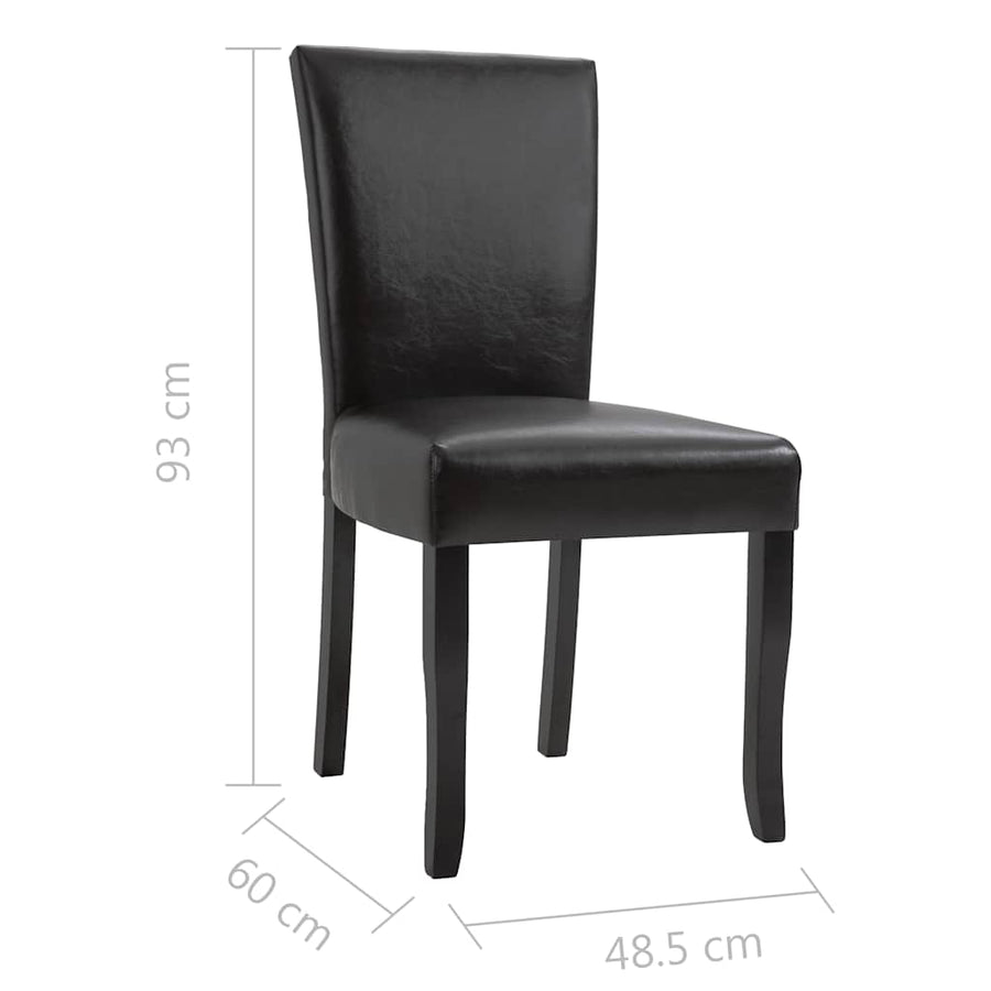 Dining Chairs 4 pcs Dark Brown Faux Leather