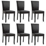 Dining Chairs 6 pcs Dark Brown Faux Leather