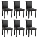 Dining Chairs 6 pcs Dark Brown Faux Leather