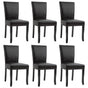 Dining Chairs 6 pcs Dark Brown Faux Leather