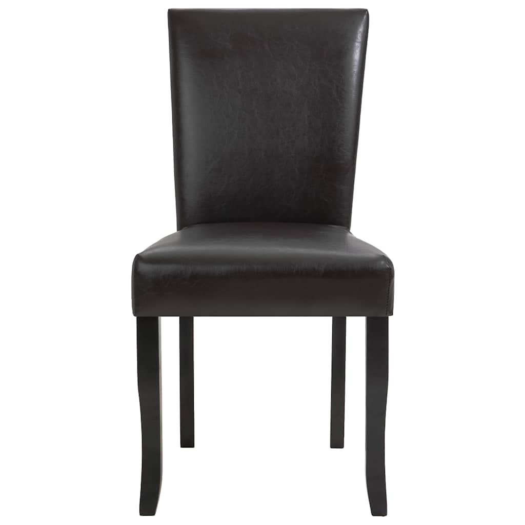 Dining Chairs 6 pcs Dark Brown Faux Leather