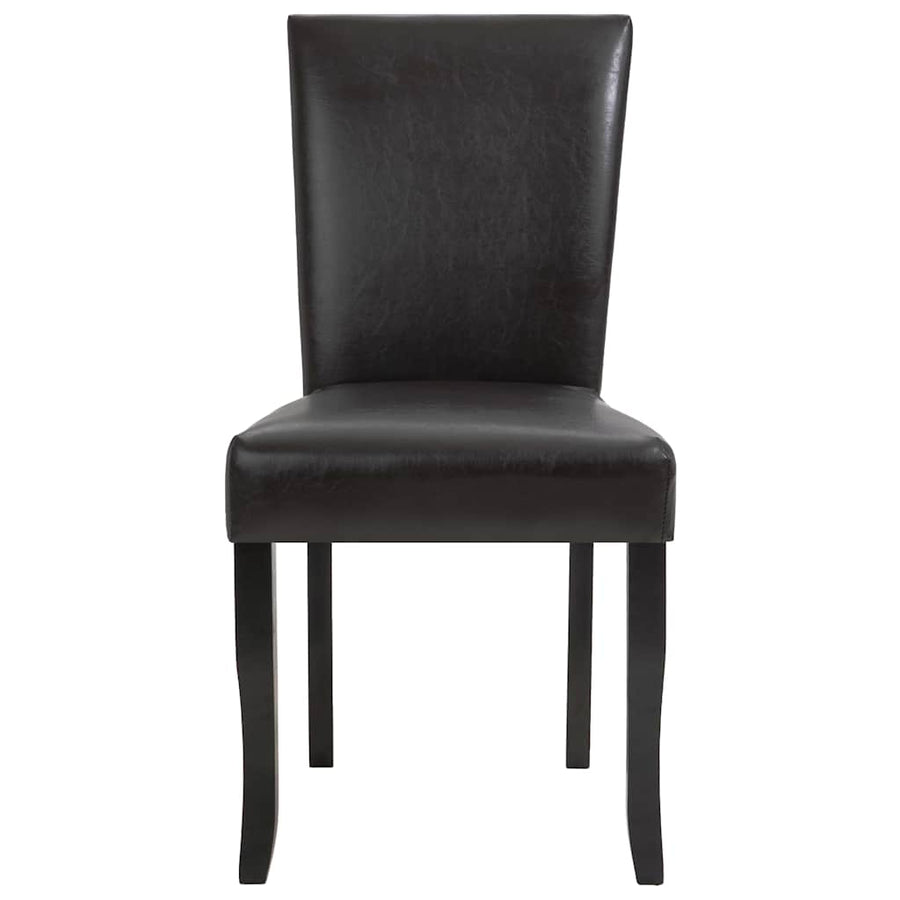 Dining Chairs 6 pcs Dark Brown Faux Leather