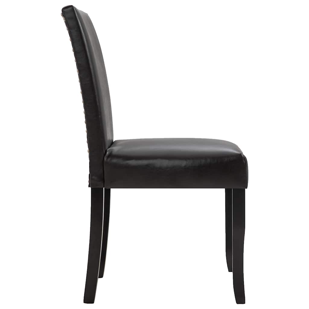 Dining Chairs 6 pcs Dark Brown Faux Leather