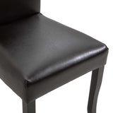 Dining Chairs 6 pcs Dark Brown Faux Leather - Rear View
