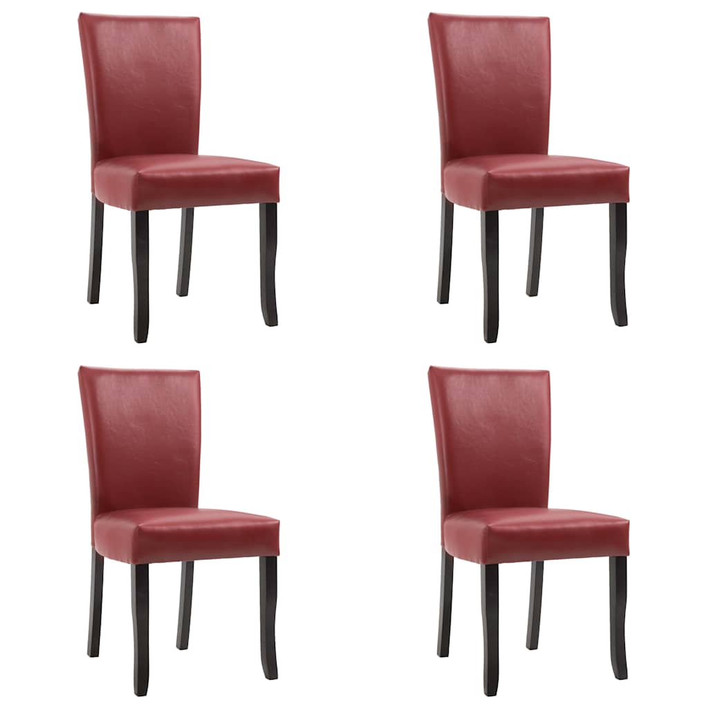 Dining Chairs 4 pcs Wine Red Faux Leather
