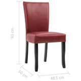Dining Chairs 4 pcs Wine Red Faux Leather