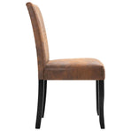 Dining Chairs 4 pcs Brown Faux Suede Leather